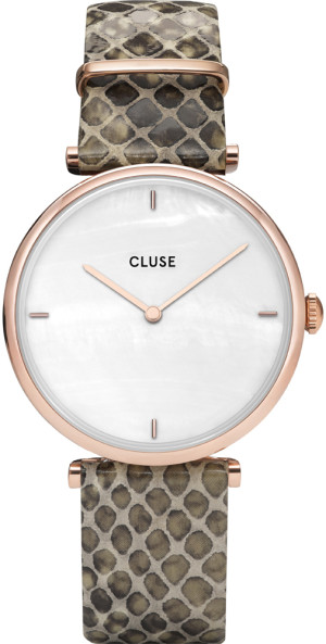 Zegarek Cluse CL61007 / pasek Rose Gold White Pearl/Soft Grey Python Jungle / damski