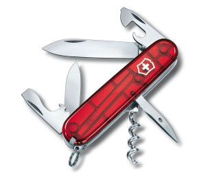 Nóż Victorinox Spartan 1.3603.T transparentny czerwony scyzoryk średniej wielkości z otwieraczem do puszek 13603T