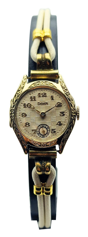 Złota 14K Doxa z lat 40. - doskonały stan!