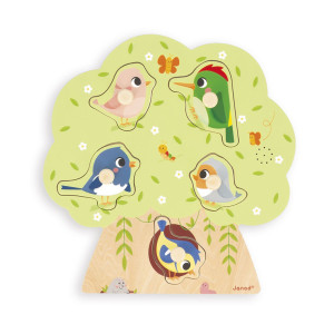 Janod Puzzle muzyczne Odgłosy ptaków 18m+- sklep z zabawkami online