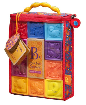 Klocki dla dzieci squeeze 10 elementów B.toys- sklep z zabawkami online