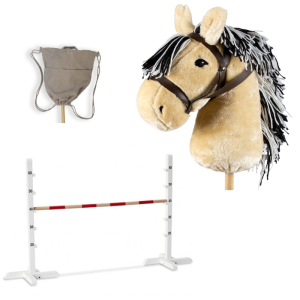 Zestaw do Hobby Horse blond koń na kiju plus przeszkoda Astrup- sklep z zabawkami online