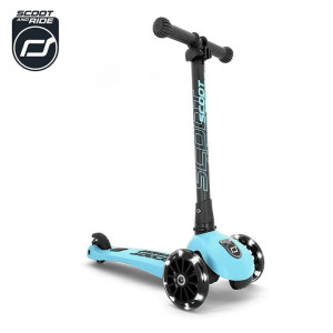 SCOOTANDRIDE Highwaykick 3 LED Hulajnoga składana ze świecącymi kółkami 3+ Blueberry- sklep z zabawkami online