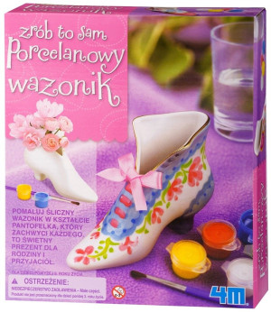 Porcelanowy wazonik Pantofelek zestaw kreatywny 4M- sklep z zabawkami online