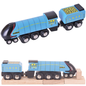 Niebieska lokomotywa parowa Mallard, Bigjigs Rail- sklep z zabawkami online