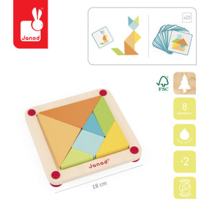 Drewniana układanka-tangram Essentiel, Janod- sklep z zabawkami online