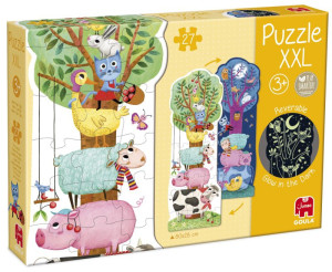 Puzzle dla dzieci XXL Farma dzień i noc Świecące w ciemności 27 el Goula- sklep z zabawkami online