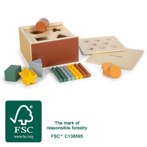 Drewniany sorter kształtów i kolorów Montessori Small Foot- sklep z zabawkami online