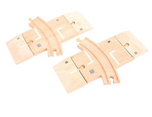 Łącznik - przejazd kolejowy i tor, 2 elementy, Bigjigs Rail- sklep z zabawkami online