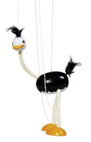 Drewniana marionetka, struś- sklep z zabawkami online