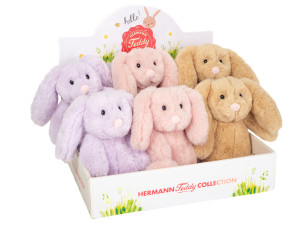 Zestaw 6 Maskotek Króliczków Pudrowy Róż Liliowy Beż 20 cm Teddy Hermann- sklep z zabawkami online