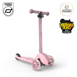 SCOOTANDRIDE Highwaykick 3S Hulajnoga z systemem sterowania 2w1 i kółkami LED składana 3+ Rose- sklep z zabawkami online