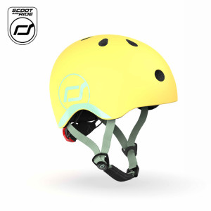 SCOOTANDRIDE Dziecięcy Kask XXS-S 1-5 lat światło LED magnetyczne zapięcie Lemon- sklep z zabawkami online