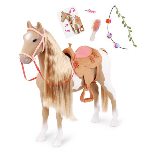 Duży Koń dla lalki Palomino z akcesoriami do czesania i stylizacji 50cm Our Generation- sklep z zabawkami online