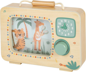 Drewniana pozytywka Telewizor Safari Small Foot- sklep z zabawkami online