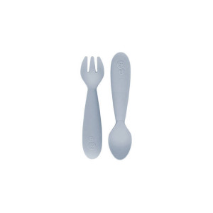 Komplet silikonowych sztućców Mini Utensils pastelowa szarość EZPZ- sklep z zabawkami online