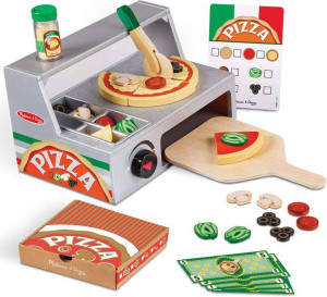 Drewniany zestaw do robienia pizzy z piecem Top & Bake 34 el Melissa & Doug- sklep z zabawkami online