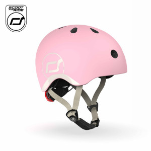 SCOOTANDRIDE Dziecięcy Kask XXS-S 1-5 lat światło LED magnetyczne zapięcie Rose- sklep z zabawkami online