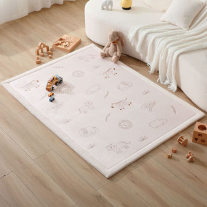 Mata piankowa dla dzieci Dywan do pokoju dziecięcego Coral Velvet z pianką memory 170 x 120 cm Zwierzęta Safari Hakuna Matte- sklep z zabawkami online