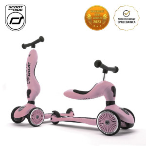 SCOOTANDRIDE Highwaykick1 2w1 Jeździk i hulajnoga 1-5 lat Rose- sklep z zabawkami online
