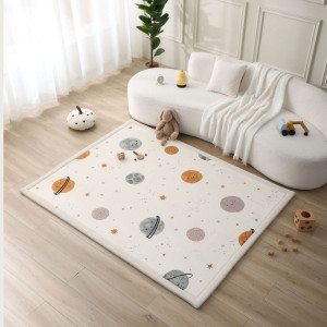 Mata piankowa dla dzieci Dywan do pokoju dziecięcego Coral Velvet z pianką memory 150 x 200 cm Happy Planets Hakuna Matte- sklep z zabawkami online