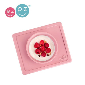 EZPZ Silikonowa miseczka z podkładką 2w1 Mini Bowl pastelowy róż- sklep z zabawkami online