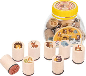 Drewniane pieczątki Zwierzęta leśne Goki- sklep z zabawkami online