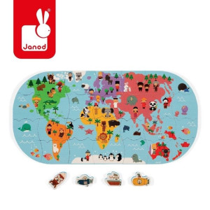 Puzzle do kąpieli Mapa świata 28 elementów 3+, Janod- sklep z zabawkami online