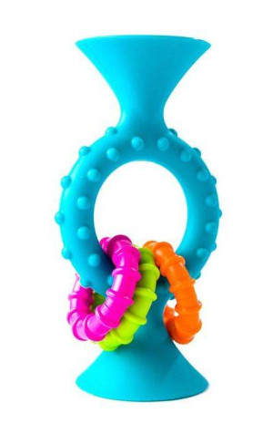 FA166-1 Bobo Przyssawki Grzechotka Niebieska. PipSquigz Loops.- sklep z zabawkami online