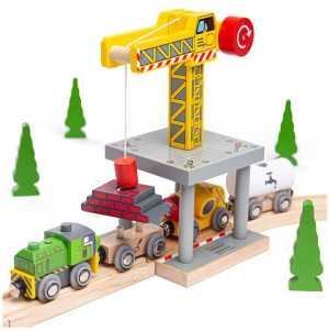 Żólty dźwig z torami, Bigjigs Rail- sklep z zabawkami online