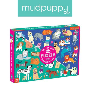 Puzzle dwustronne Koty i psy 100 el Mudpuppy- sklep z zabawkami online