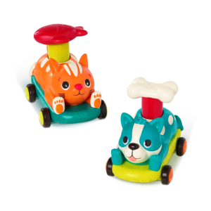 Autka z napędem Push&Go Pies i Kot dla Dzieci PawMobiles B.Toys BX2419Z- sklep z zabawkami online