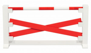 Przeszkoda drewniana biało-czerwona dla kucyka Minis 30 cm Astrup- sklep z zabawkami online