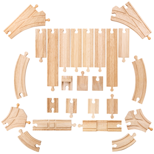Zestaw drewnianych torów, 25 elementów Bigjigs Rail- sklep z zabawkami online