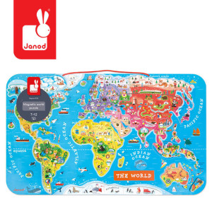 Puzzle magnetyczne Mapa świata, Janod- sklep z zabawkami online