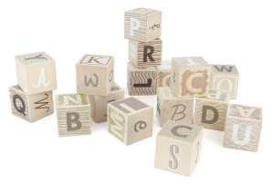 Drewniane klocki edukacyjne Alfabet wood Bajo- sklep z zabawkami online