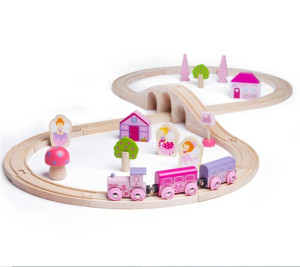 Drewniana kolejka dla dziewczynek "Wróżka", 35 elementów, Bigjigs Rail- sklep z zabawkami online