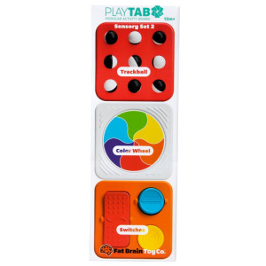 Trzy sensoryczne kwadraty PlayTab Zestaw 2 z biało-czarnymi kuleczkami Fat Brain Toy- sklep z zabawkami online