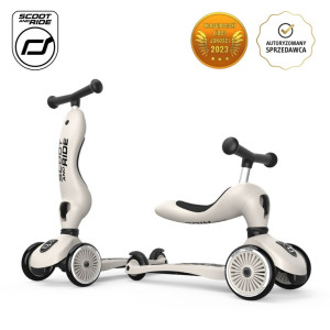 SCOOTANDRIDE Highwaykick1 2w1 Jeździk i hulajnoga 1-5 lat Ash- sklep z zabawkami online
