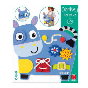 Duża mobilna drewniana tablica manipulacyjna Osiołek Goula- sklep z zabawkami online