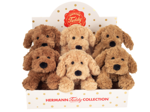 Zestaw 6 Pluszowych Piesków Wiotkich 20 cm Brąz Karmel Beż Teddy Hermann- sklep z zabawkami online