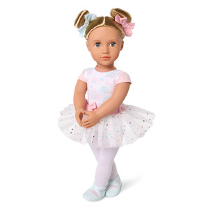 Lalka Kassia 46cm Baletnica z Koczkami i motywem tęczy Our Generation BD31723Z- sklep z zabawkami online