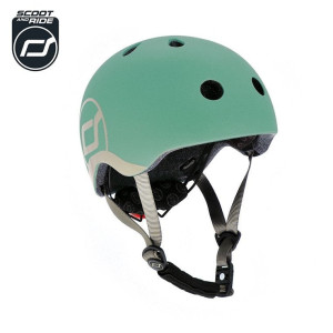 SCOOTANDRIDE Dziecięcy Kask XXS-S 1-5 lat światło LED magnetyczne zapięcie Forest- sklep z zabawkami online