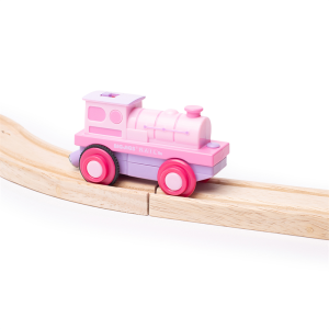 Różowy pociąg Powerful Pink Loco z napędem Bigjigs Rail- sklep z zabawkami online
