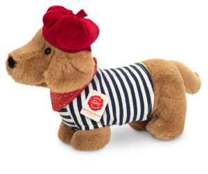 Maskotka Jamnik Claude 26 cm z czapeczką Teddy Hermann- sklep z zabawkami online