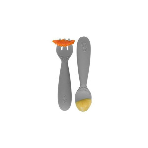 Komplet silikonowych sztućców Mini Utensils szary EZPZ- sklep z zabawkami online