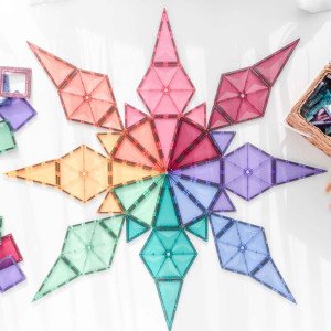 Klocki magnetyczne dla dzieci Pastel Geometry Pack 40 el Connetix- sklep z zabawkami online