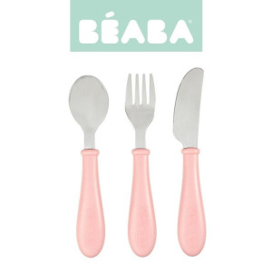BEABA Sztućce ze stali nierdzewnej 12 m+ Old Pink- sklep z zabawkami online