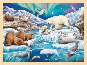 Puzzle drewniane Noc polarna Goki- sklep z zabawkami online