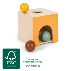 Drewniana zabawka edukacyjna Montessori pudełko z kulkami Small Foot- sklep z zabawkami online
